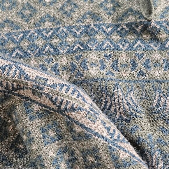 Giannini Polo Sweater Men 52/L Multi LS Buttons Collar Tribal Aztec Geo Vintage - Picture 11 of 15